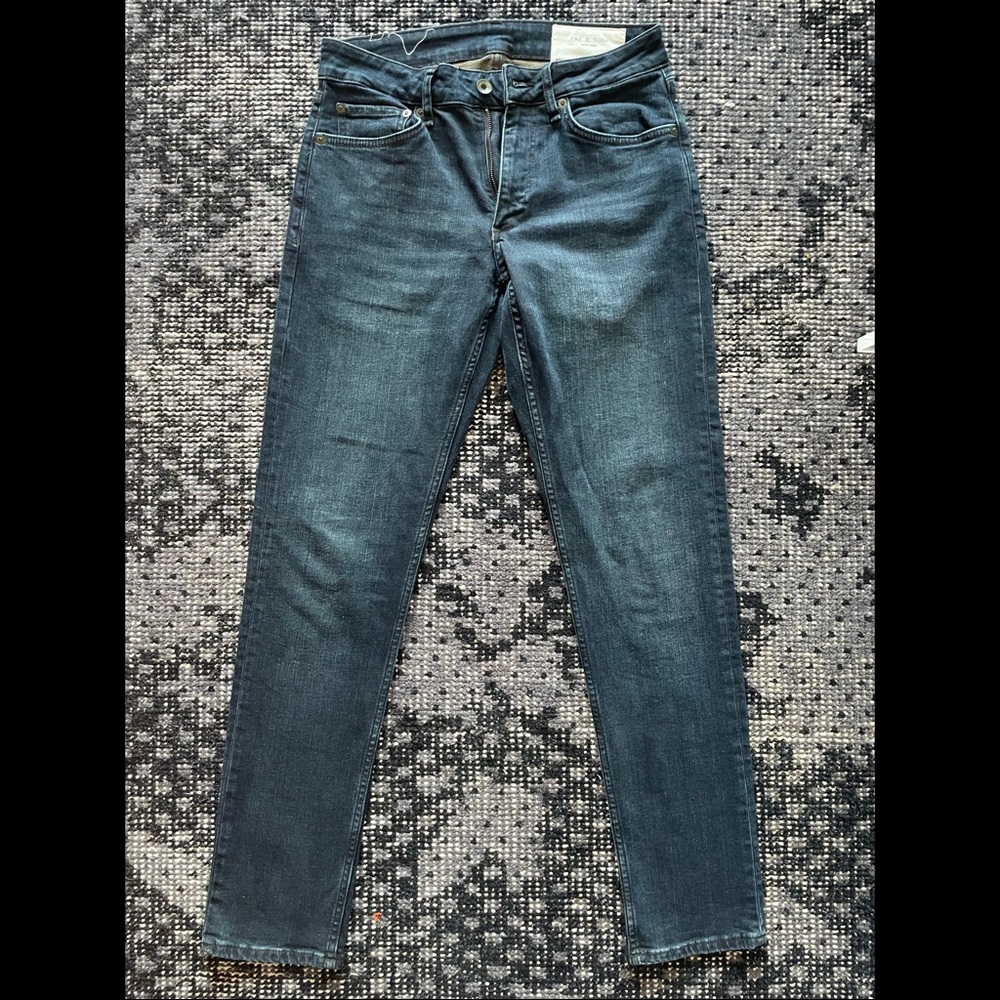 rag & bone men’s dark wash slim jeans